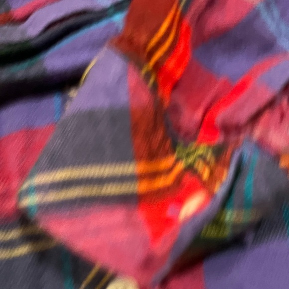 GAP Plaid Shirt Womens Size medium Red Blue Flannel Long Sleeve Button Up - Picture 4 of 4